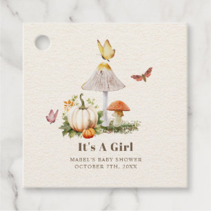 Paddestoel pompoen vlinder Woodland Baby shower Bedankjes Labels