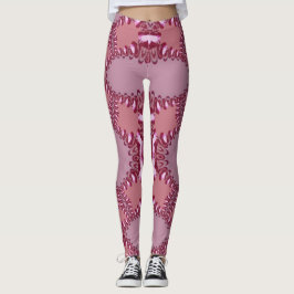 Paddestoel roze liefde fractal kant Leggings ★ Psy