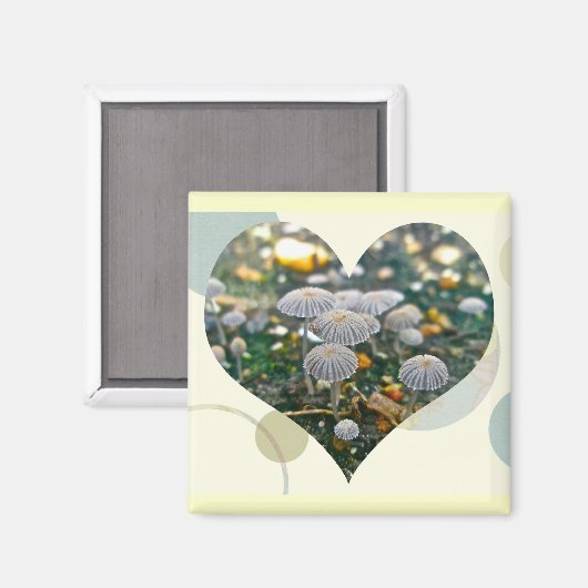 Paddestoel tuin hart magneet (Voorkant / Achterkant)