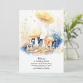 Paddestoel Verjaardag Uitnodiging (Staand voorkant)