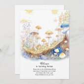 Paddestoel Verjaardag Uitnodiging (Voorkant / Achterkant)