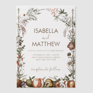  paddestoel Wildflower Fairycore Bloemen Boho Vellum Uitnodigingen