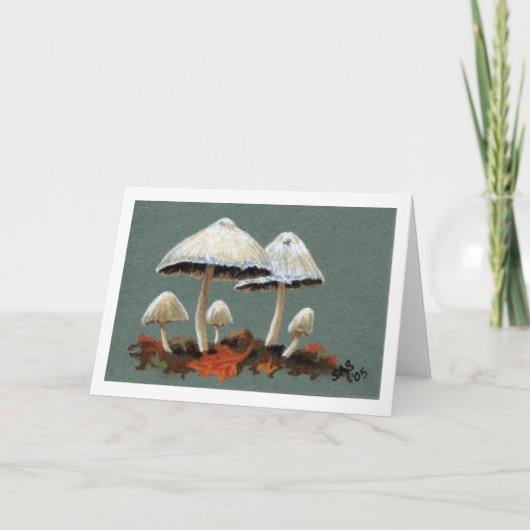 "Paddestoelen 1 van de herfst" kunstwenskaart Kaart (Voorkant)