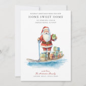 Paddle Board Santa Christmas Verhuisaankondiging Aankondiging (Voorkant)