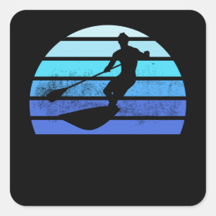  Paddle-boarding SUP Sunset Gift Vierkante Sticker