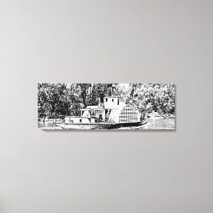 Paddle Boat op de Murray rivier de Victoria Canvas Afdruk