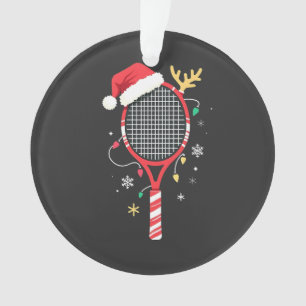 Paddle de tennis avec chapeau de Santa et lumières