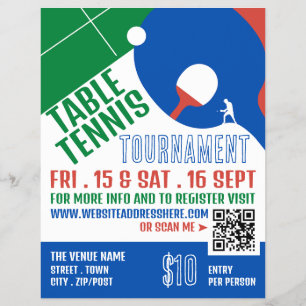 Paddle Design, Table Tennis Tournament Adverteren Flyer