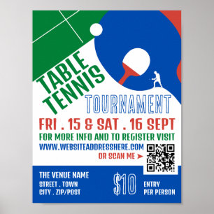 Paddle Design, Table Tennis Tournament Adverteren Poster