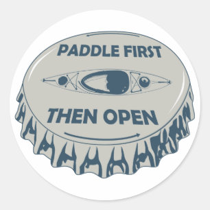 Paddle eerst dan openen ronde sticker