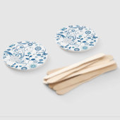 Paddle Fan-Blue Floral Handwaaier (Niet-gemonteerd)