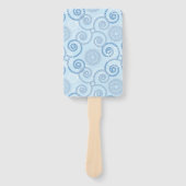 Paddle Fan-Blue Pearls Hand Fan Handwaaier (Voorkant)