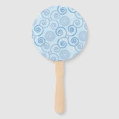 Paddle Fan-Blue Pearls Hand Fan Handwaaier (Achterkant)