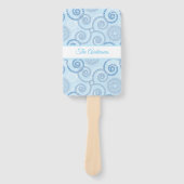 Paddle Fan-Blue Pearls Hand Fan Handwaaier (Voorkant)