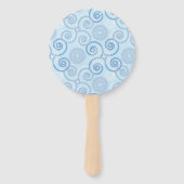 Paddle Fan-Blue Pearls Handwaaier (Achterkant)