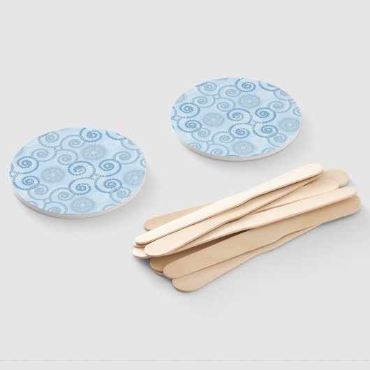 Paddle Fan-Blue Pearls Handwaaier (Niet-gemonteerd)