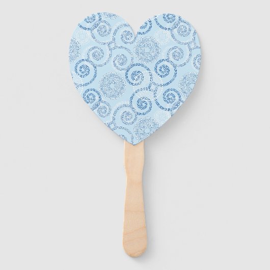 Paddle Fan-Blue Pearls Handwaaier (Achterkant)