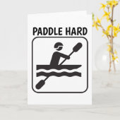 PADDLE HARD, CANOE Wenskaart Kaart (Gele Bloem)