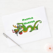 Paddle Harder Dragon Boat Ovale Sticker (Envelop)