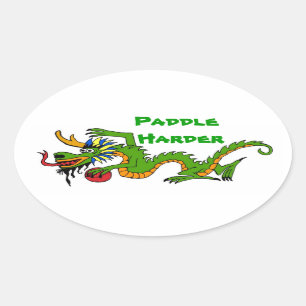 Paddle Harder Dragon Boat Ovale Sticker