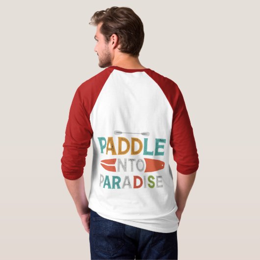 Paddle in Paradise" T-shirt Design (Dos entier)