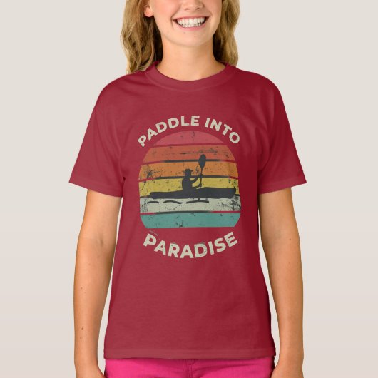 "Paddle into Paradise." in multi-kleur: T-shirt (Voorkant)