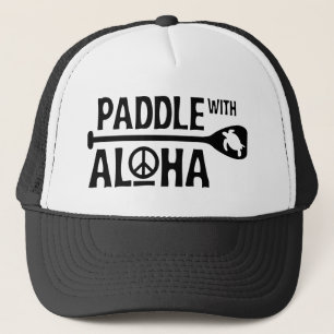 Paddle met Aloha Trucker Hat in zwart-wit Pet