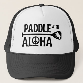 Paddle met Aloha Trucker Hat in zwart-wit Pet