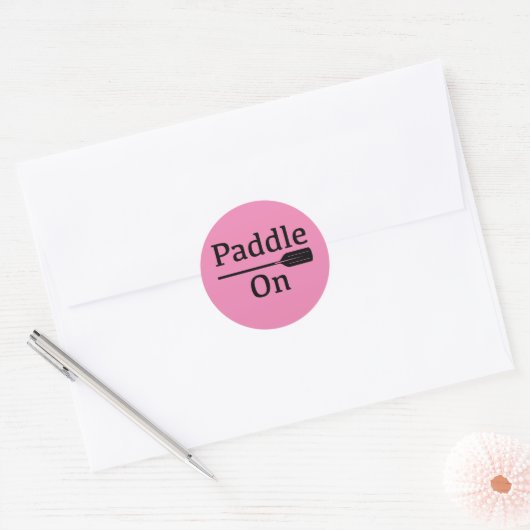 Paddle On Design - Sticker Rond Classique (Enveloppe)