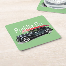 Paddle On Klassiek Autodesign - Vierkante Coaster Vierkante Kartonnen Onderzetter
