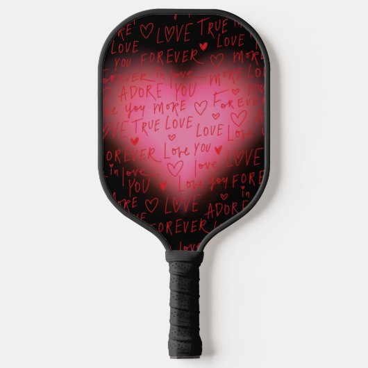 Paddle - Pickle Ball Pink Heart Design (Voorkant)