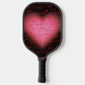 Paddle - Pickle Ball Pink Heart Design (Achterkant)