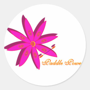 Paddle Power (roze) Ronde Sticker