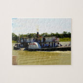 Paddle Steamer On River Watercolor, Puzzle (Horizontal)