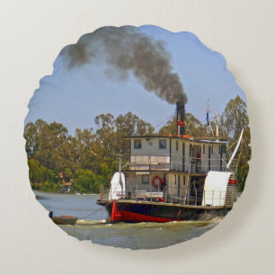 Paddle Steamer River Murray Australia, Rond Kussen