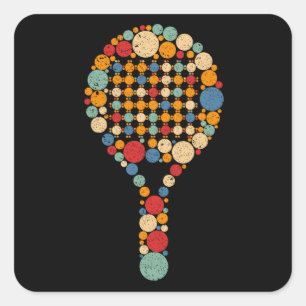 Paddle Tennis Vierkante Sticker