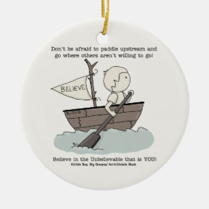 Paddle upstream keramisch ornament