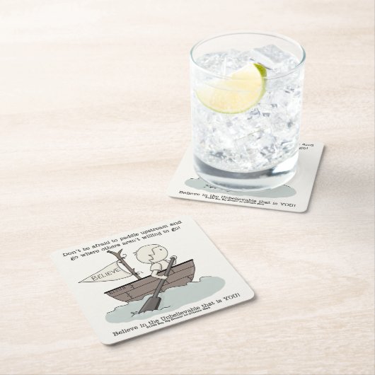 Paddle upstream vierkante kartonnen onderzetter (Insitu)