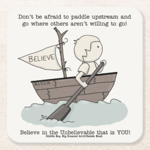 Paddle upstream vierkante kartonnen onderzetter