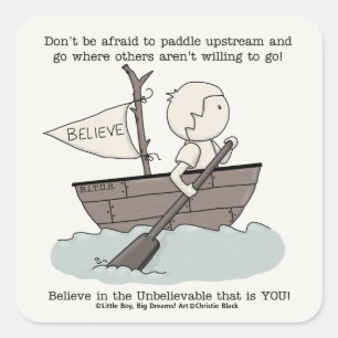 Paddle upstream vierkante sticker