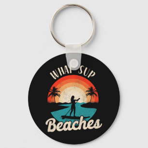 Paddleboard What Sup beaches Girl  Retro Su Sleutelhanger