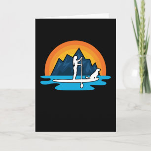 Paddleboarding Board Girl en Dog Kaart
