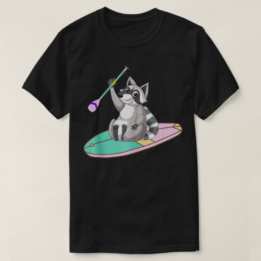 Paddleboarding Funny Raccoon Dier  Paddle T-shirt (Design voorkant)