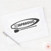 Paddleboarding met superholic standup rechthoekige sticker (Envelop)
