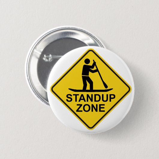 Paddleboarding Zone Road Sign Ronde Button 5,7 Cm (Voorkant /achterkant)