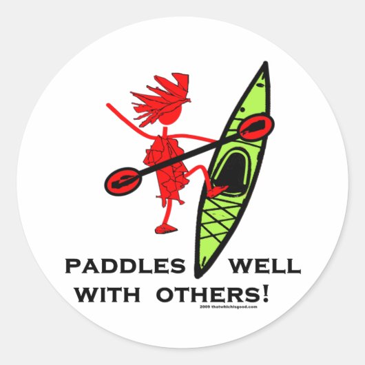 Paddles goed met andere ronde sticker (Voorkant)