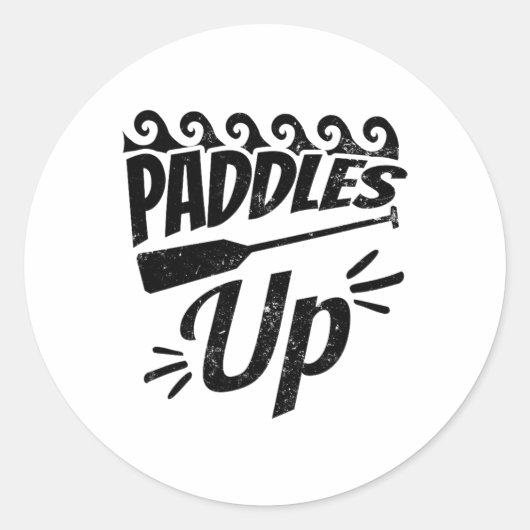 Paddles Up Design Dragon Boat Ronde Sticker (Voorkant)