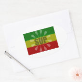 Paddling opstaan, Paddle Twirl Ovale Sticker (Envelop)