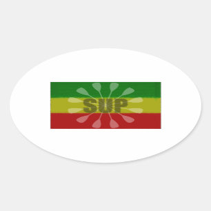 Paddling opstaan, Paddle Twirl Ovale Sticker