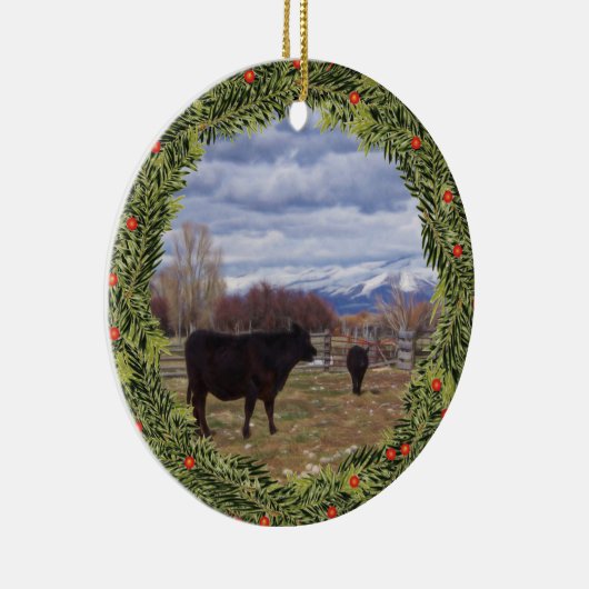 Paddock Cattle Keramisch Ornament (Rechts)